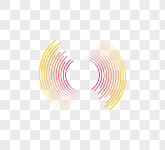 红黄半圆渐变线条声波元素高清图片