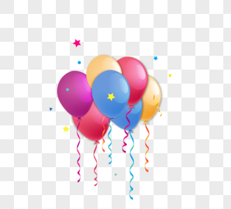 五颜六色生日气球图片