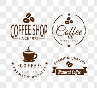 简约创意复古自然咖啡店图标艺术字徽标高清图片