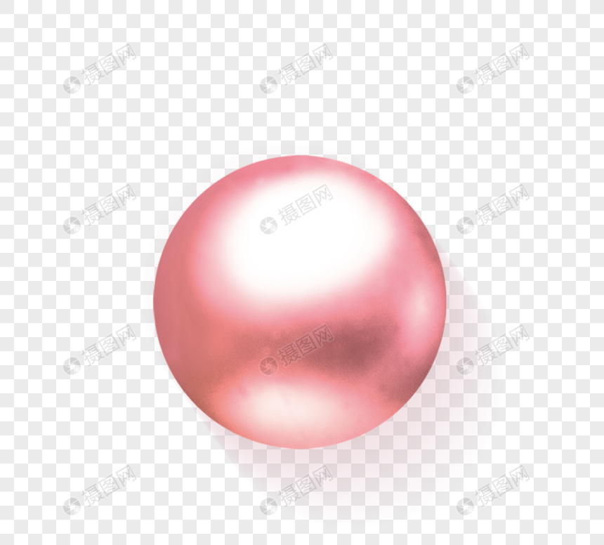 粉色立体金属球元素图片