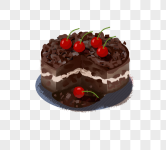 手绘黑森林巧克力蛋糕高清图片