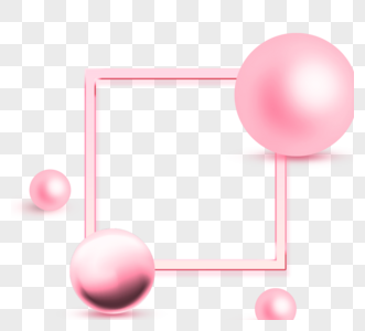 粉色金属球体几何元素高清图片