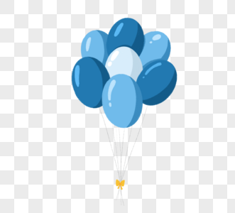 蓝色节日气球元素图片