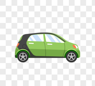 卡通绿色小汽车设计高清图片