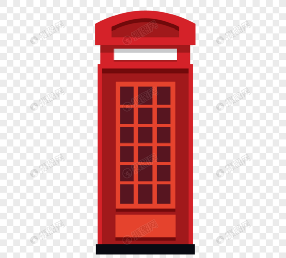 英国特殊电话亭三维简化图片
