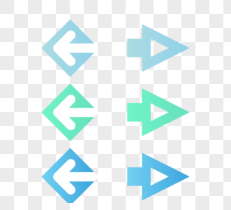 蓝绿菱形趋势渐变色箭头组图元素图片