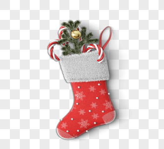 红色圣诞袜子元素图片