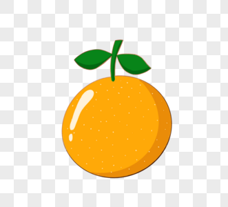 彩色橘子水果卡通徽章元素图片