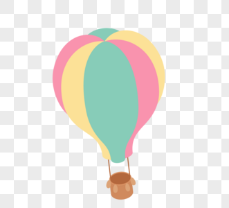 彩色立体可爱热气球图片