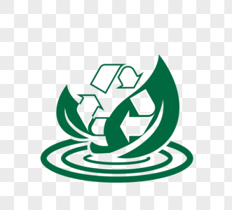 创意绿叶回收元素图片