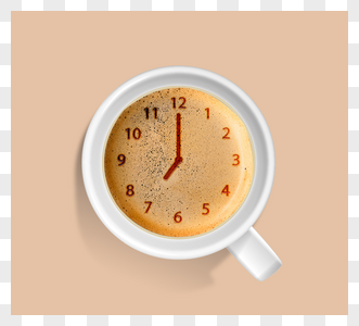 创意咖啡杯时钟图片