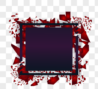 红色破碎碎屑暗色边框派对元素图片