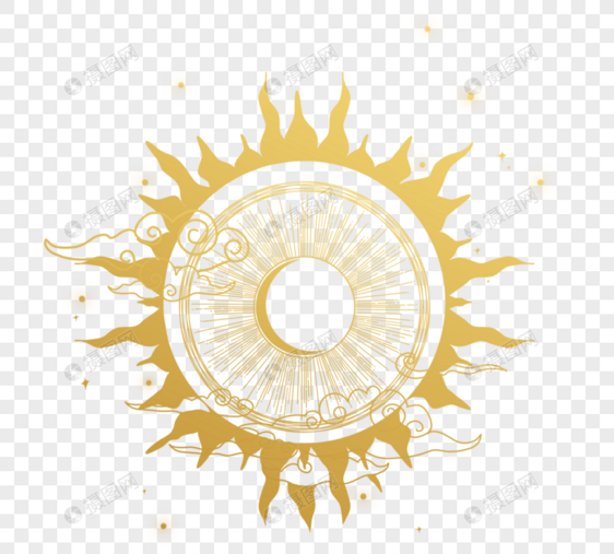 创意金色豪华太阳花纹发光简单图图片