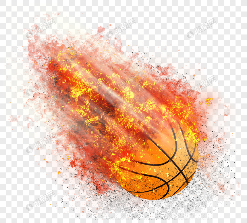 篮球运动着火图片