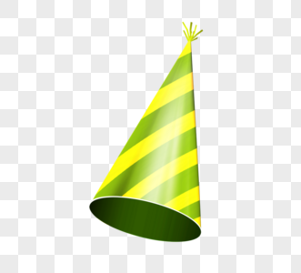 绿色斜纹生日帽子图片