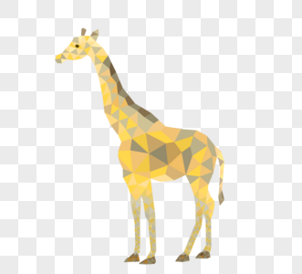 多边形动物渐变色块几何手绘长颈鹿图片