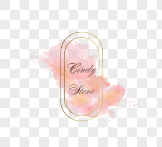 粉色几何浪漫婚礼logo图片