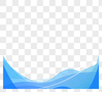 蓝色波浪商务边框高清图片