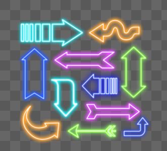 霓虹灯箭头方向标记设置图高清图片