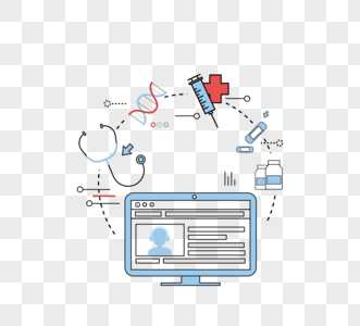 彩色线性医学教育信息图表高清图片