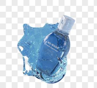 蓝色洗手凝胶3d元素图片
