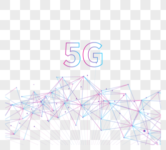 彩色渐变线条节点5G数据图片