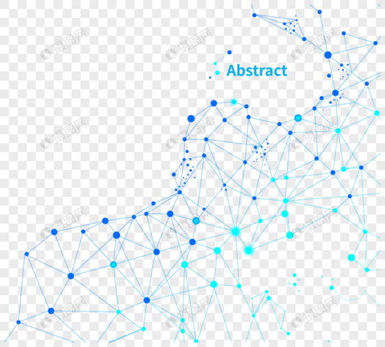 蓝色科技感抽象漂浮圆点线条图片