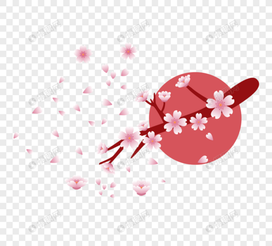 日本恢复樱花元素设计图片