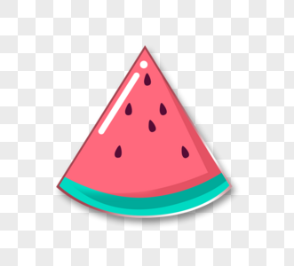 水果美食卡通徽章红色西瓜图片