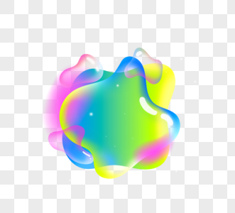 彩色不规则图形漂浮气泡元素高清图片