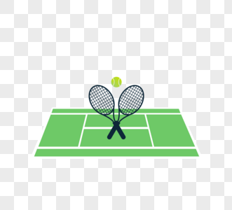 英国英式网球场网球拍网球体育运动创意元素图片