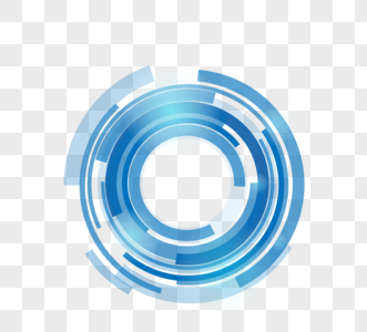 蓝色数据科技圆环图片