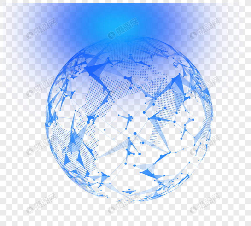 科技风格点线连接地球图片
