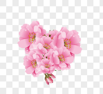 粉红色春季植物日系唯美半透明手绘樱花花卉图片