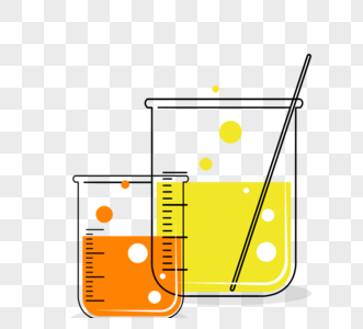 透明手绘风格化学容器图片