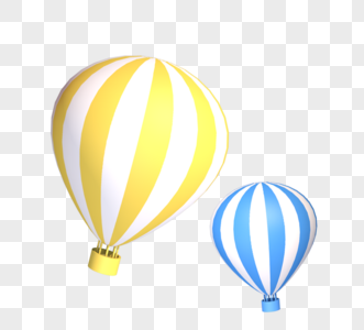 清新立体热气球高清图片