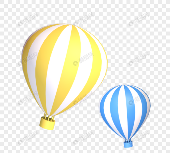清新立体热气球图片