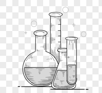 手绘小清新风格黑白灰化学元素图片