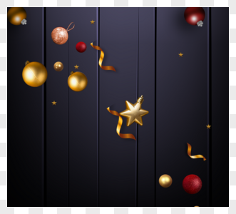 圣诞节促销星星红球球高清图片
