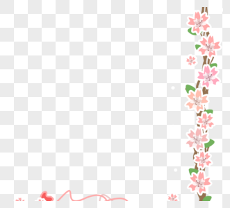 粉色樱花枝条边框高清图片