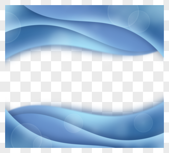 蓝色波浪曲线装饰边框图片