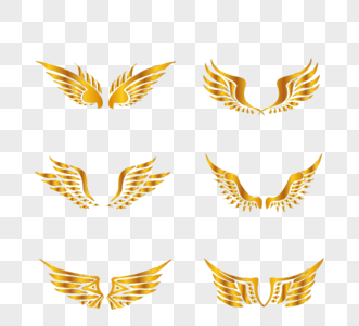 金色纹理翅膀组图片图片