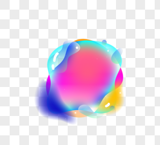 彩色渐变几何气泡元素图片