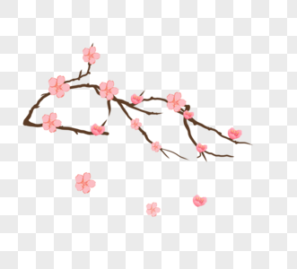 粉红浪漫樱花圆环元素图片