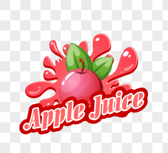 新鲜苹果汁果汁饮料商业标签图片
