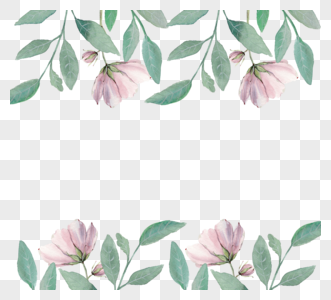 双边清新复古花卉边框元素图片