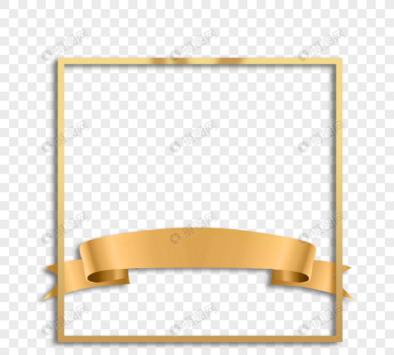 金色丝绸绸带标题图片