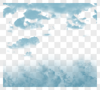 蓝色渐变创意立体云彩图片