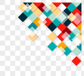 抽象方形几何彩色立体边框高清图片