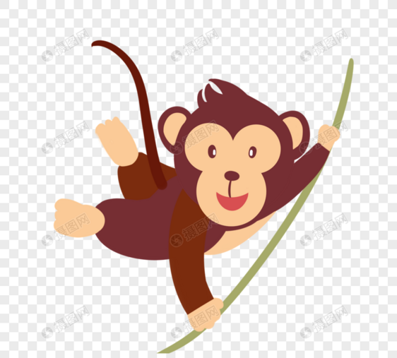 猴子爬藤蔓图片